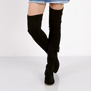 Dolce Vita Black Suede Over the Knee Boots